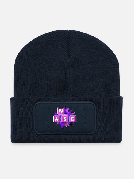 WASD Splash Gaming Blocks - Beanie recyclé à patch - bleu marine
