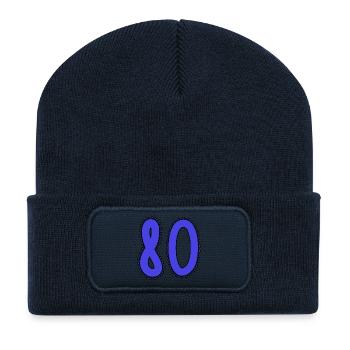 80. 80 YEARS. 80th ANNIVERSARY. 80 YEARS ANNIVERSARY. - Recycled Patch Beanie - french navy - Front