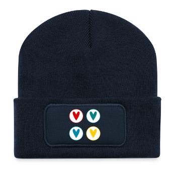 HEART. HEARTS. HEART. FATHER'S DAY. VALENTINE'S DAY - Recycled Patch Beanie - french navy - Front