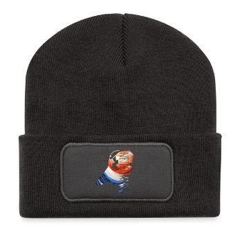 Karte Niederlande mit Nationalfarben - Recycelte Patch Beanie - Dunkelgrau - Vorne