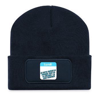 Montag - Recycelte Patch Beanie - French Navy - Vorne