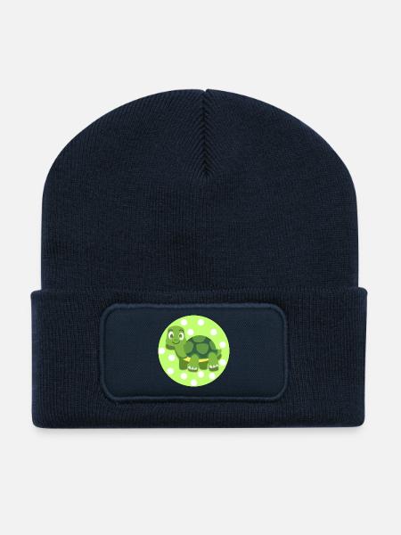 Cute Tortoise – T-shirt d’illustration d’animaux doux - Beanie recyclé à patch - bleu marine