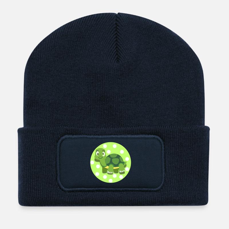 Süße Schildkröte – Weiches Tierillustrations-T-Shirt - Recycelte Patch Beanie - French Navy