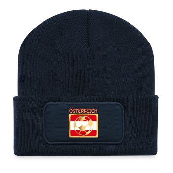 DRAPEAU AUTRICHIEN - FOOTBALL AUTRICHE - Beanie recyclé à patch - bleu marine - Devant