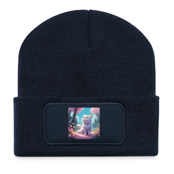Kitten in the forest - Recycled Patch Beanie - french navy - Front
