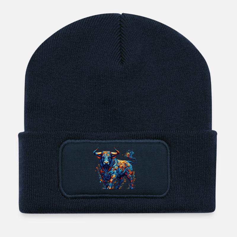 Stier - Recycelte Patch Beanie - French Navy