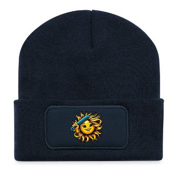 Sun - Recycled Patch Beanie - french navy - Front