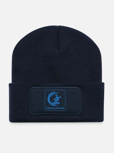 Fistral Beach Surf Design - Recycled Patch Beanie - french navy