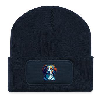 Nederlandse Kooikerhondje Hunderasse Cartoon Kawaii - Recycelte Patch Beanie - French Navy - Vorne