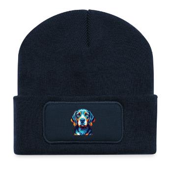 Polnischer Jagdhund Hund Rasse Karikatur Kawaii - Recycelte Patch Beanie - French Navy - Vorne