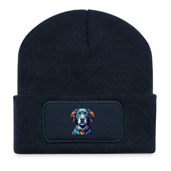 Russische Hunderasse Bunte Karikatur Kawaii - Recycelte Patch Beanie - French Navy - Vorne