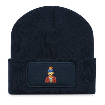 Partridge Funny Cartoon Kawaii Jacket Lunettes de soleil - Beanie recyclé à patch - bleu marine - Devant