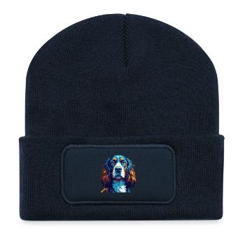 Epagneul Français Chien Race Coloré Dessin Animé Kawaii - Beanie recyclé à patch - bleu marine - Devant