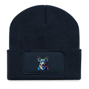 Alano Espanol Dog Breed Colorful Cartoon Kawaii - Recycled Patch Beanie - french navy - Front