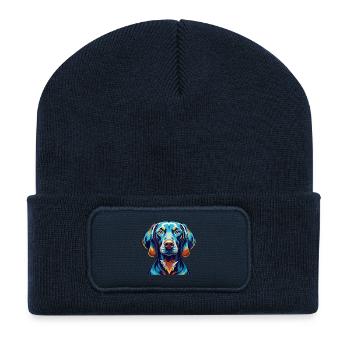Weimaraner Hunderasse Bunte Karikatur Kawaii - Recycelte Patch Beanie - French Navy - Vorne