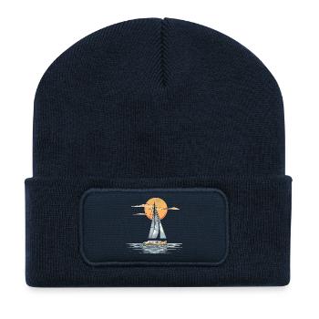 Sailboat Sketch - Recycled Patch Beanie - french navy - Front