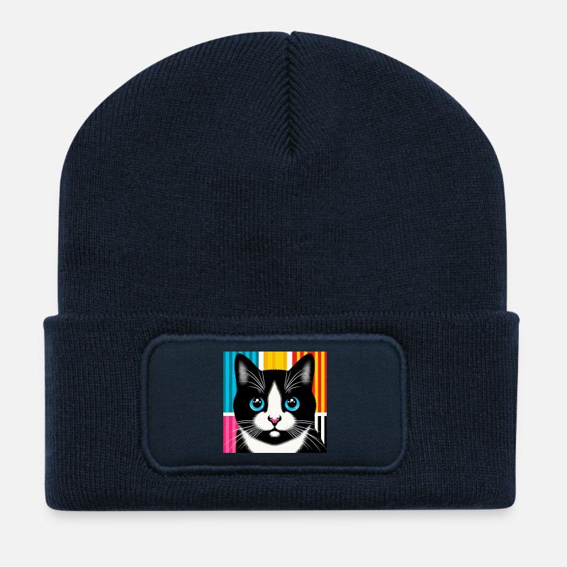 Katze - Recycelte Patch Beanie - French Navy
