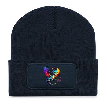 Dragon - Beanie recyclé à patch - bleu marine - Devant