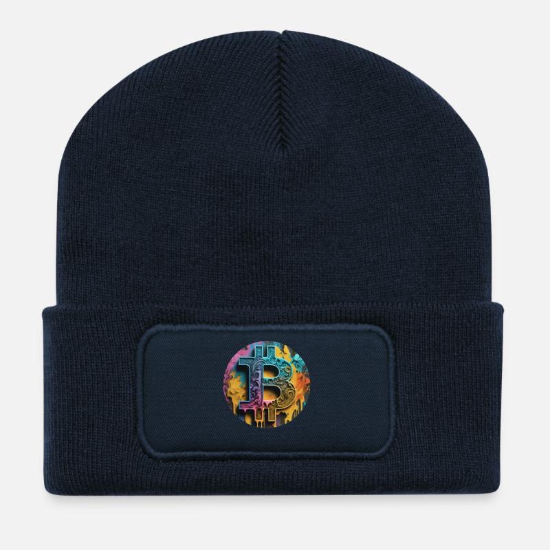 Bitcoin graffiti: Colorful and rebellious - Recycled Patch Beanie - french navy
