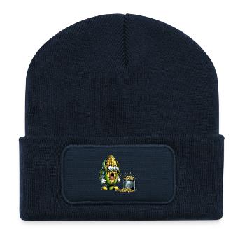 Funny corn design - Recycled Patch Beanie - french navy - Front