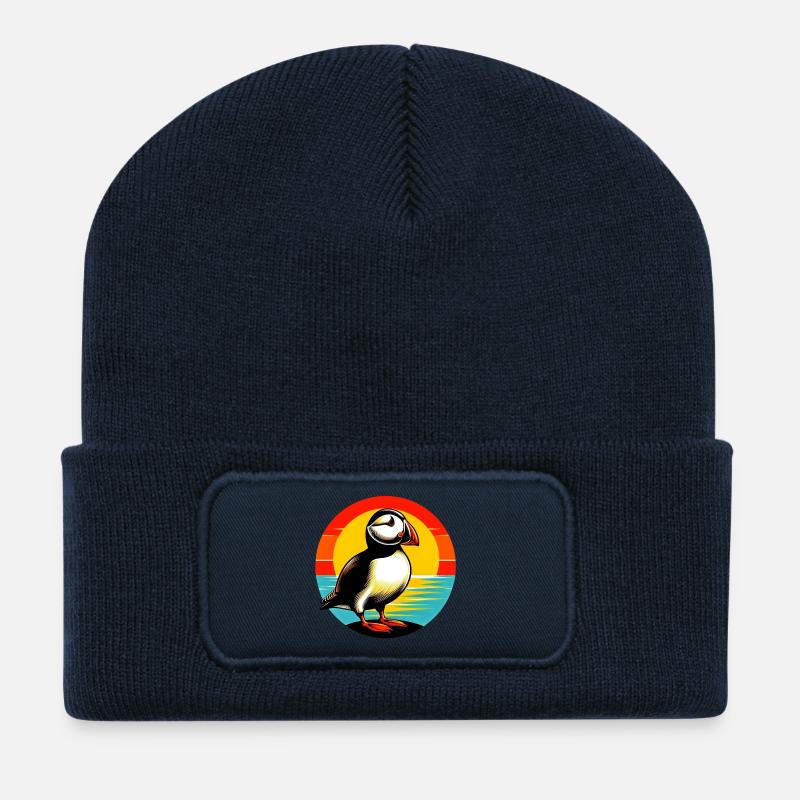 Atlantischer Papageientaucher - Recycelte Patch Beanie - French Navy