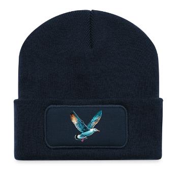 Mouette - Beanie recyclé à patch - bleu marine - Devant