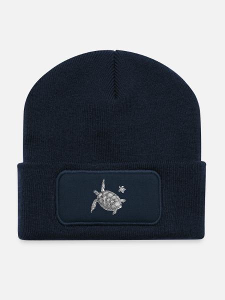 Seaturtle Poster - Recycled Patch Beanie - french navy