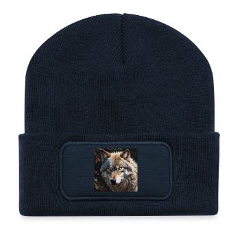 Wolf - Recycelte Patch Beanie - French Navy - Vorne