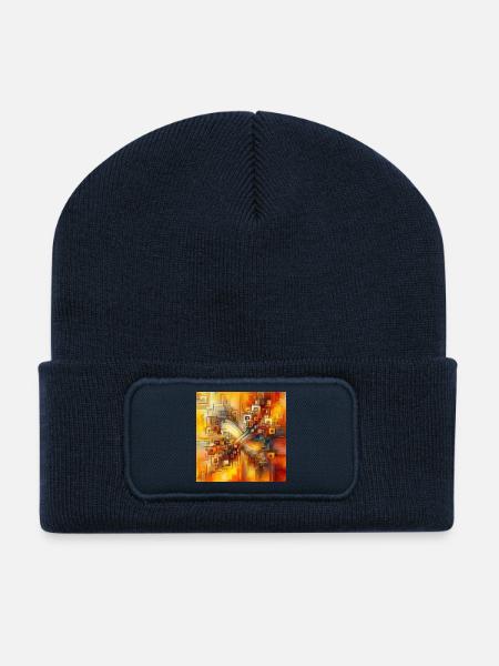 Squares 3 - Recycled Patch Beanie - french navy