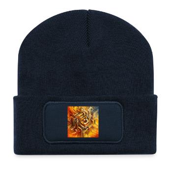 Carrés 4 - Beanie recyclé à patch - bleu marine - Devant