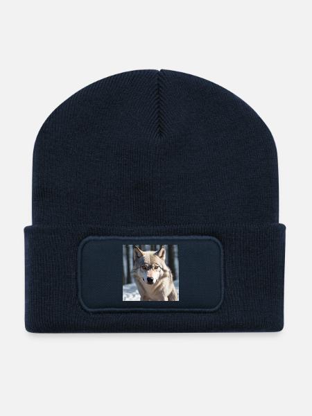 Wolf - Recycelte Patch Beanie - French Navy