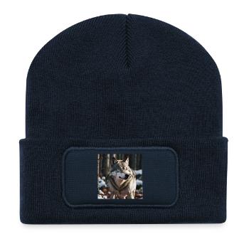 Wolf - Recycelte Patch Beanie - French Navy - Vorne