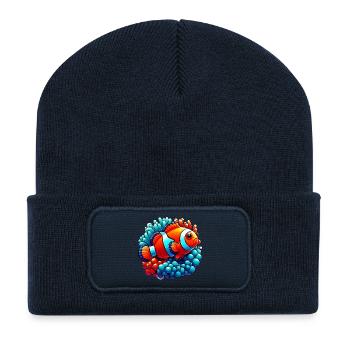 Poisson-clown - Beanie recyclé à patch - bleu marine - Devant