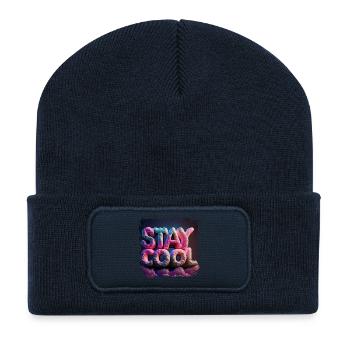 Stay cool text in 3D - Recycled Patch Beanie - french navy - Front
