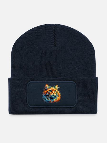 Katze - Recycelte Patch Beanie - French Navy