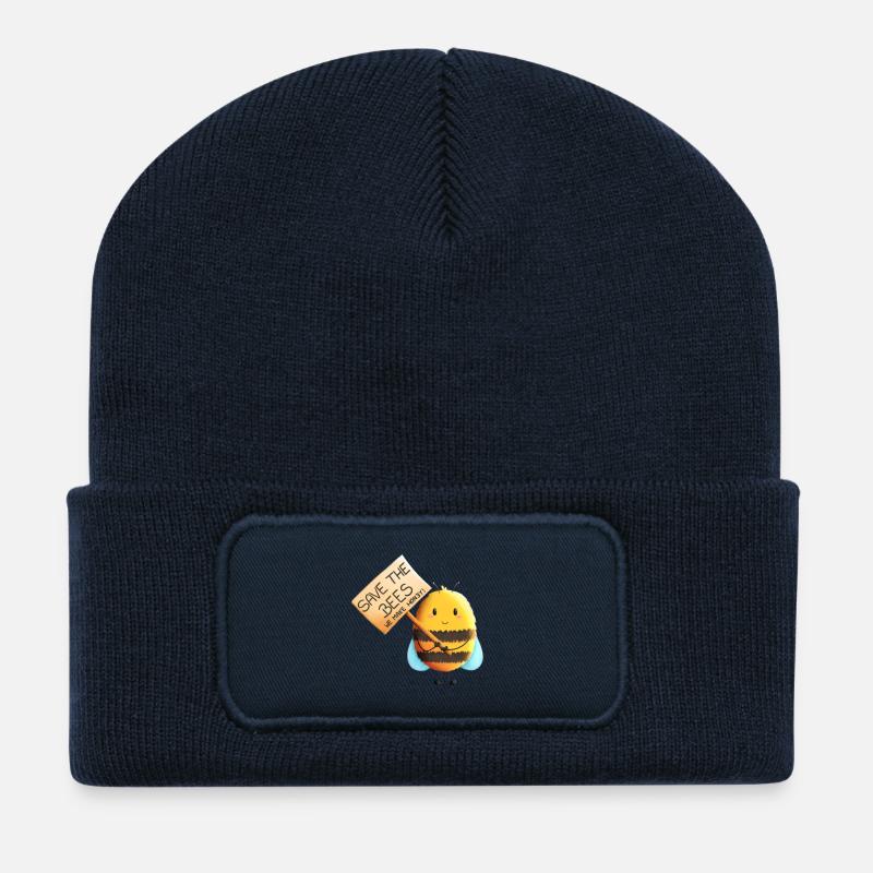 Save the bees - Rettet die Bienen - Recycelte Patch Beanie - French Navy