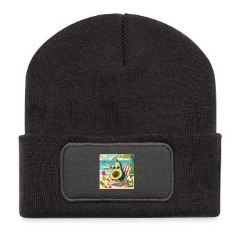 végan, végétarien, végan humour - Beanie recyclé à patch - charbon - Devant