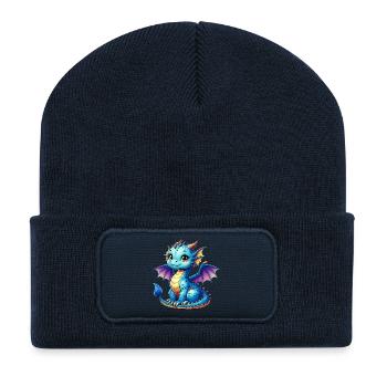 Drache - Recycelte Patch Beanie - French Navy - Vorne