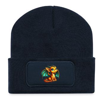 Drache - Recycelte Patch Beanie - French Navy - Vorne