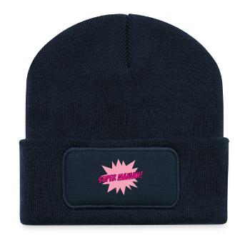 Super Maman - Fête des Mères - Beanie recyclé à patch - bleu marine - Devant