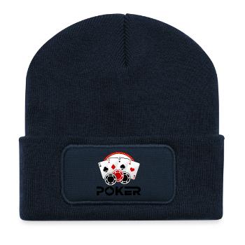 poker, play poker, poker player - Recycled Patch Beanie - french navy - Front
