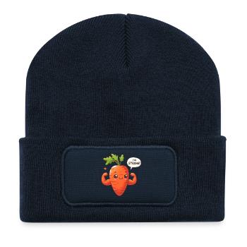 Kawaii-Karottenmuskel - Recycelte Patch Beanie - French Navy - Vorne