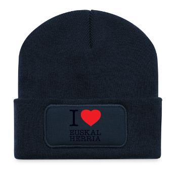 I LOVE EUSKAL HERRIA Baskenland - Recycelte Patch Beanie - French Navy - Vorne