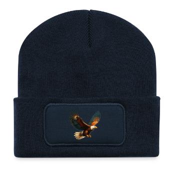 Adler - Recycelte Patch Beanie - French Navy - Vorne