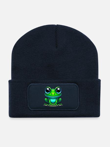 Grenouille - Beanie recyclé à patch - bleu marine