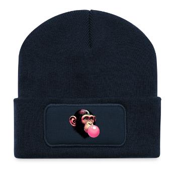 Affe - Recycelte Patch Beanie - French Navy - Vorne