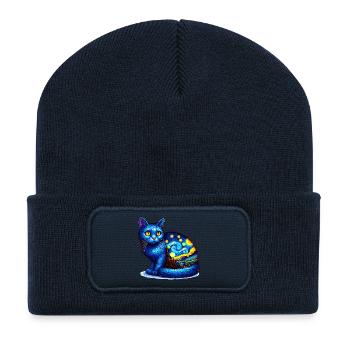 Cat - Recycled Patch Beanie - french navy - Front
