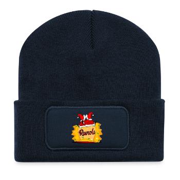 Raviolis du Père Noël - Beanie recyclé à patch - bleu marine - Devant