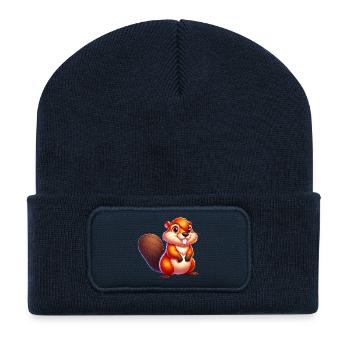 Bieber - Recycelte Patch Beanie - French Navy - Vorne