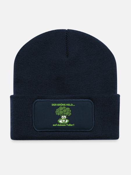 Broccoli: The green hero on your plate! - Recycled Patch Beanie - french navy